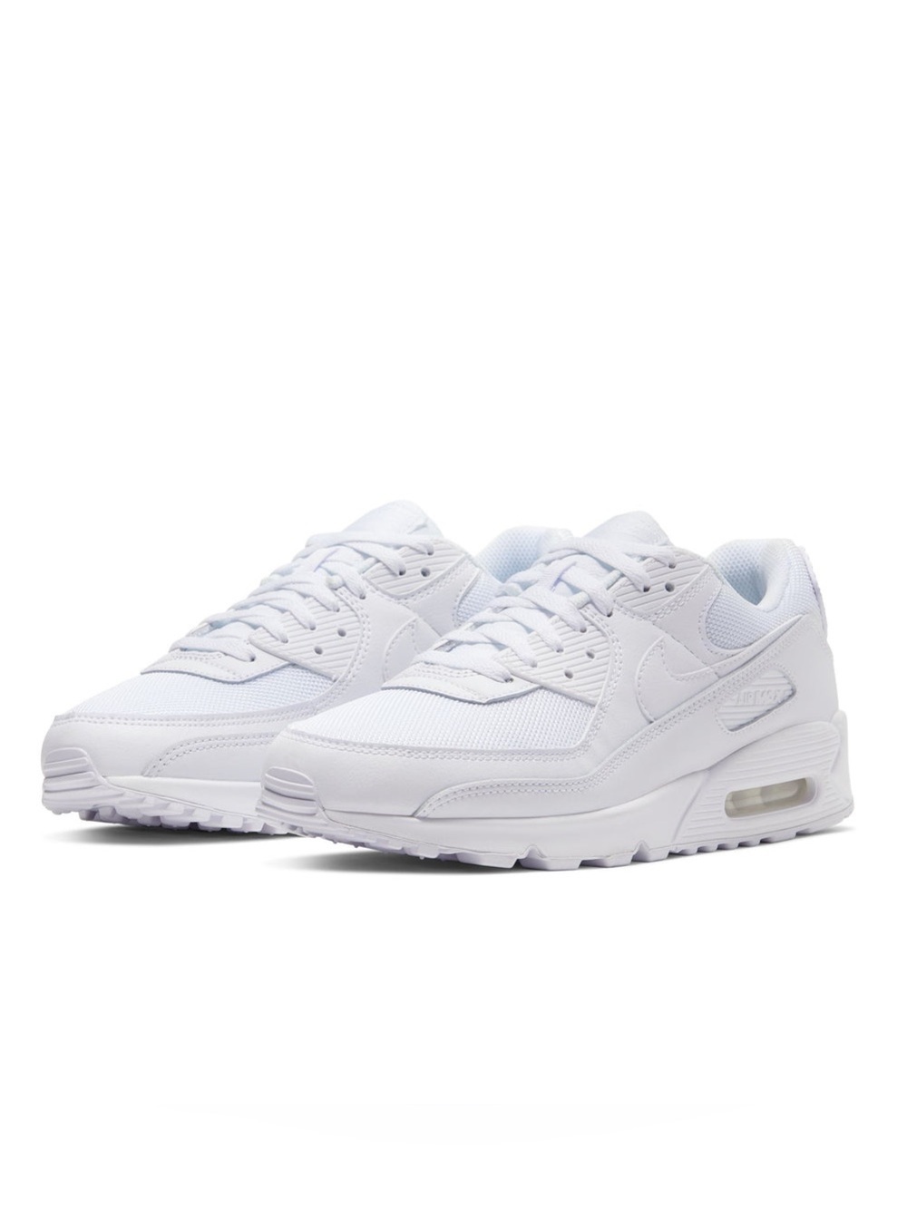 Nike Air Max 90 Triple White Mesh Leather Sneakers - Men's Size 10 CN8490-100